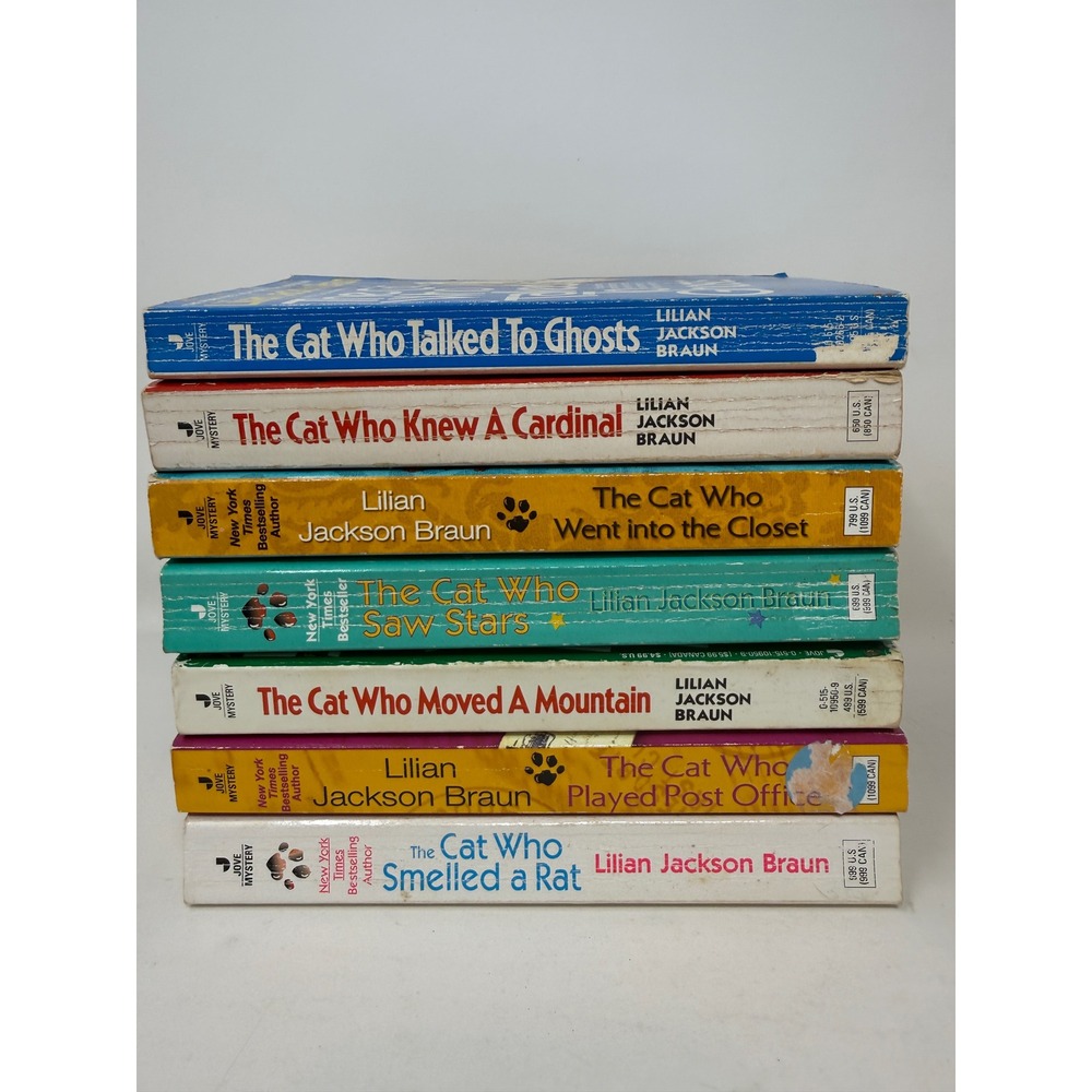 Lilian Jackson Braun The Cat Who Mystery Series Paperback Book Lot of 7 Jove
